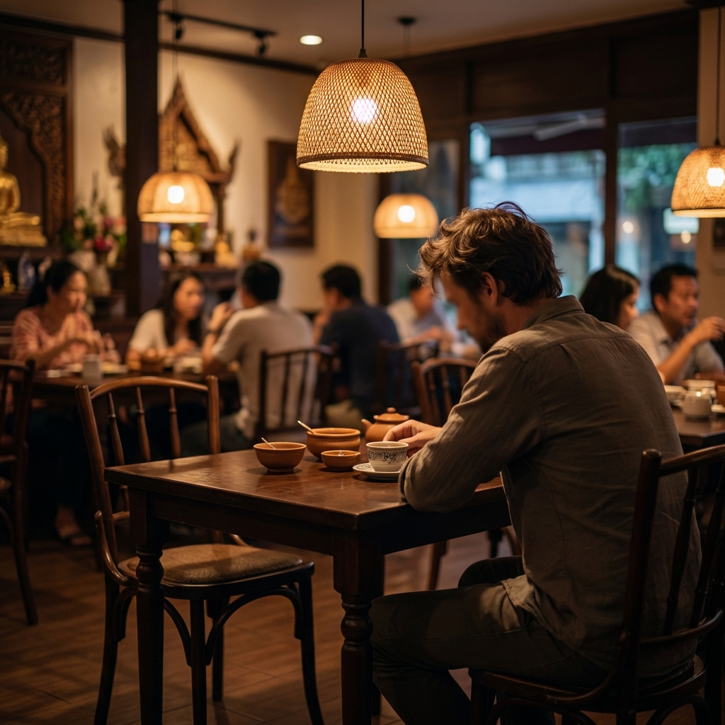 Western man realizing he's been deceived in a bar girl relationship