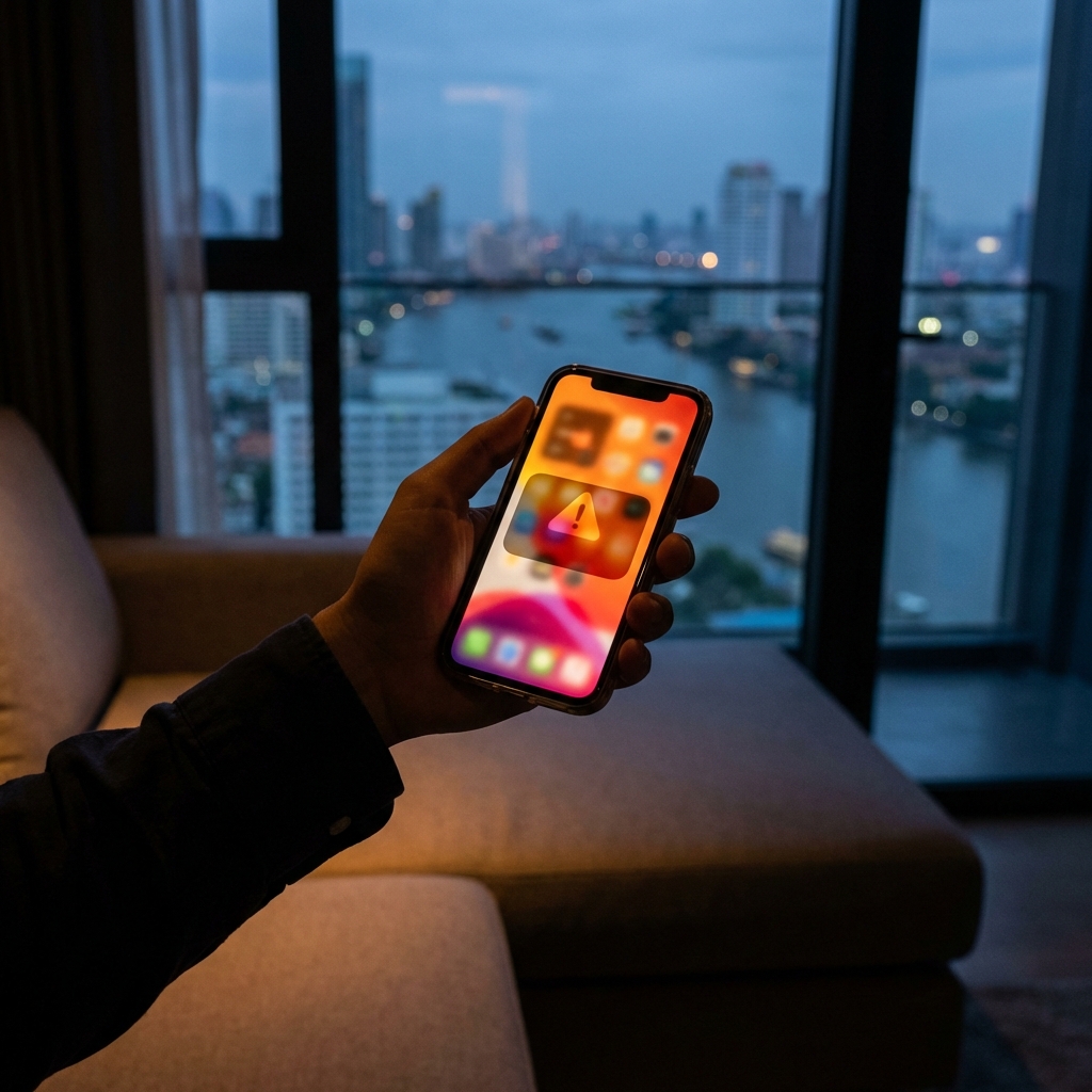 Smartphone showing scam verification alert and dating app safety features